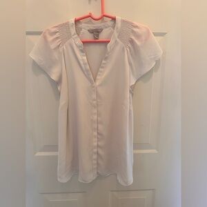 H&M Cream Blouse with Short Sleeves
